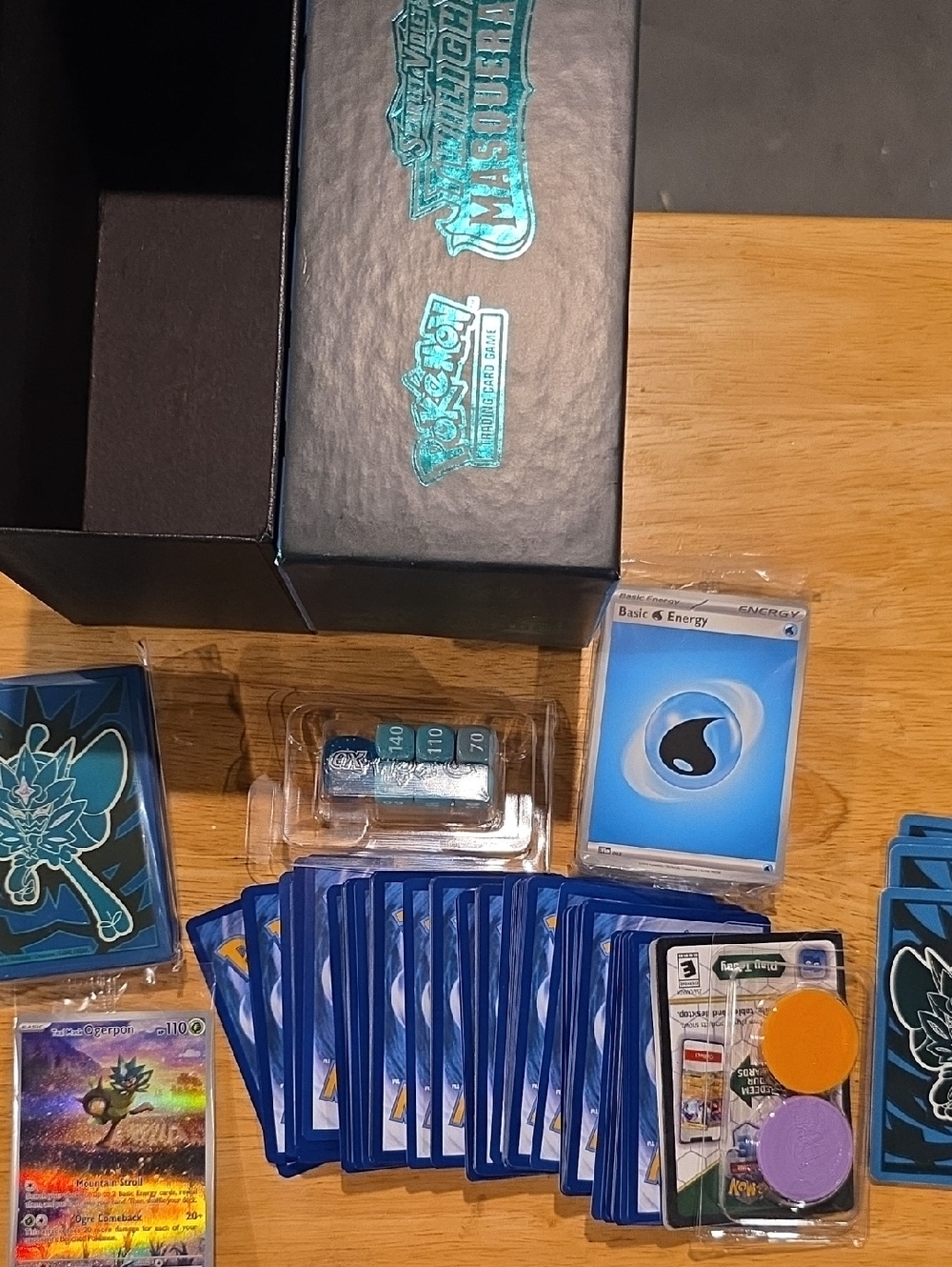 Pokemon Blue Water Energy Trading Card Lot with Blue Card Backs